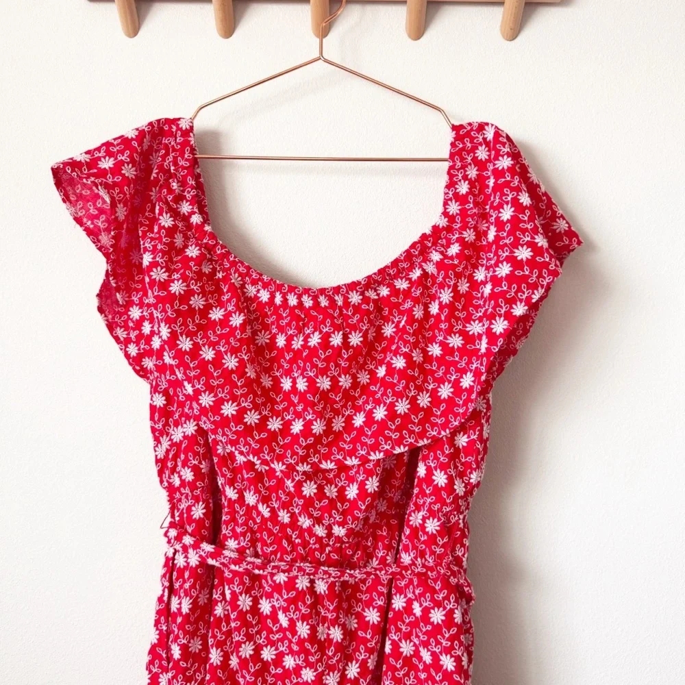 Lane Bryant Convertible Off-The-Shoulder Embroidered Romper